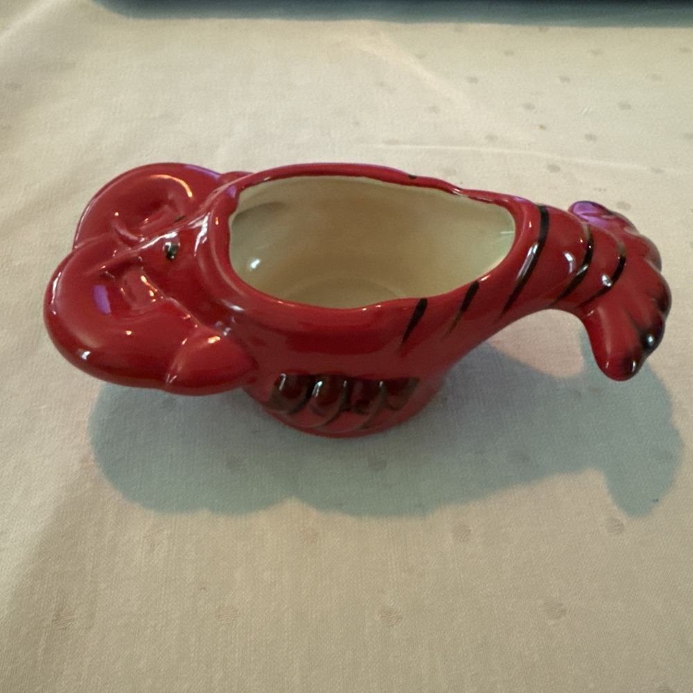 Vintage Boston Warehouse Red Ceramic Lobster Butter Warmer 2004